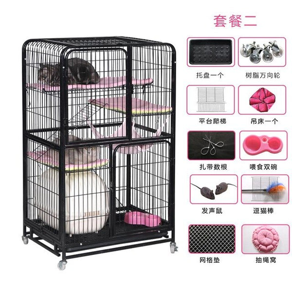 Cat cage villa multi-layer cat litter home indoor large cat small pet cat cage