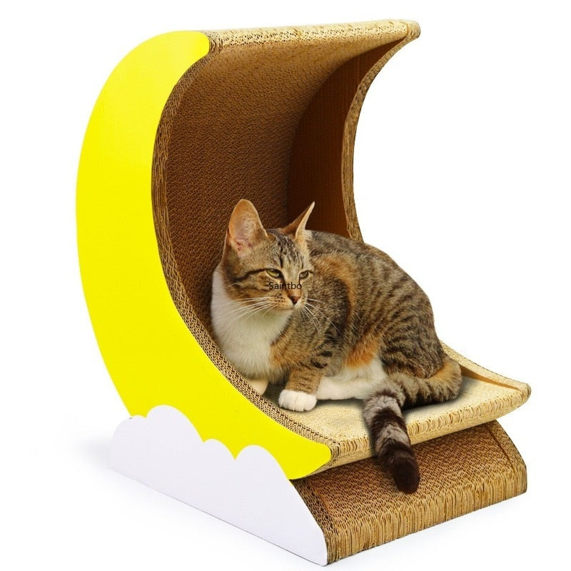 Cat scratch board-corrugated paper cat play board-cat nest cat house cat bowl-Trojan horse moon