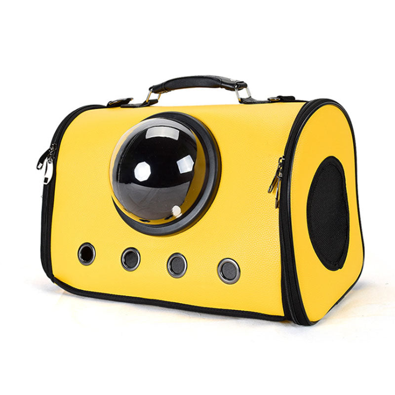 Fashion trend creative cute and convenient affordable cats and dogs out of the portable suede space capsule breathable pet bag