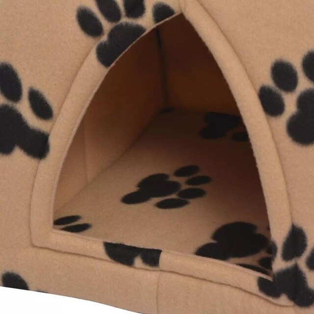 Cat litter Beige and Black Cat House Cat House Wool  Removable Pillow Detachable for Small Animals Easy Clean Hand Washnable