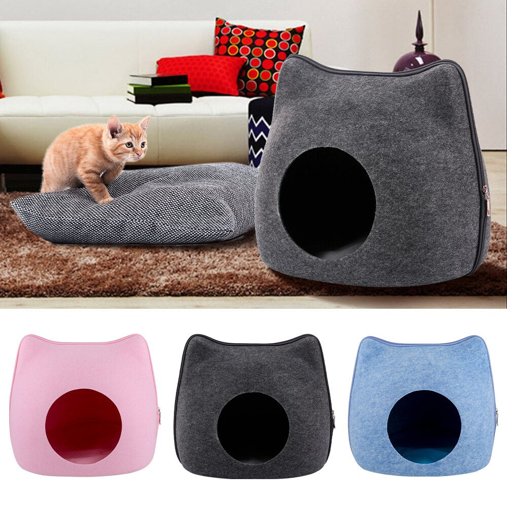 Pink/Blue/Grey Cat House Comfortable Cat Home Indoor Outdoor Pet Cave Cat Bed Pet Products Pet House with Cushion