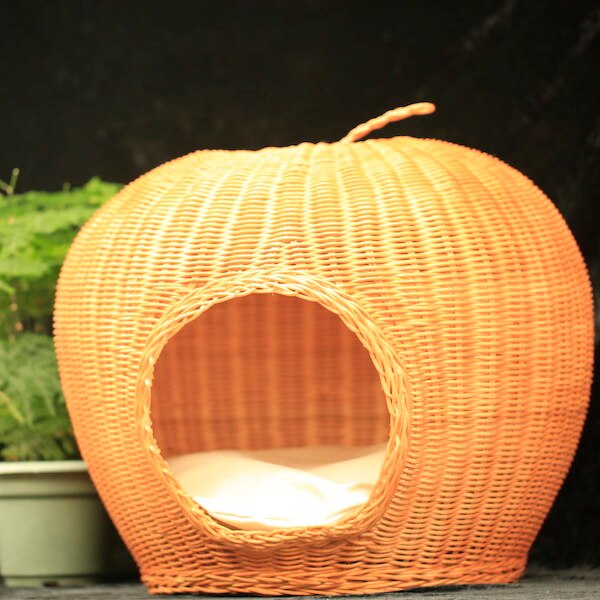 cat house cat bed pet house hand made 100% natural rattan
