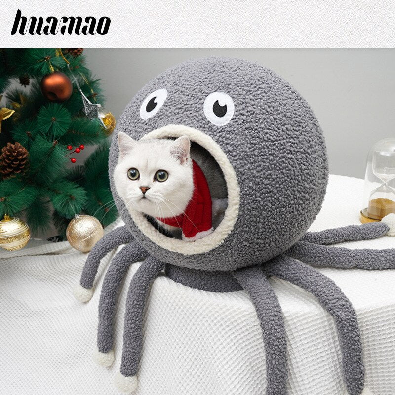 Octopus cat litter winter deep sleep net red cat litter cat house cat bed kennel dog bed cat pet supplies