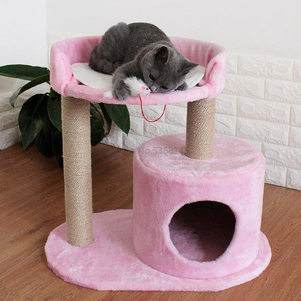 Cat Supplies Four Seasons Cat Crawlcat Nest Cat Tree Solid Wood One Small Cat Rack Holding Column Board with Nest Jump Cat House
