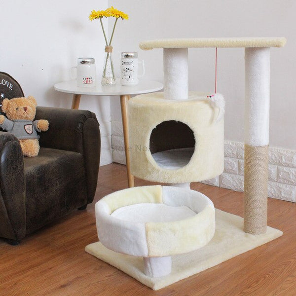 Cat Supplies Four Seasons Cat Crawlcat Nest Cat Tree Solid Wood One Small Cat Rack Holding Column Board with Nest Jump Cat House