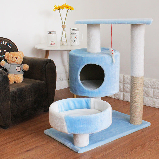 Cat Supplies Four Seasons Cat Crawlcat Nest Cat Tree Solid Wood One Small Cat Rack Holding Column Board with Nest Jump Cat House