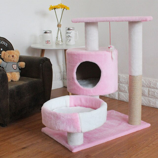 Cat Supplies Four Seasons Cat Crawlcat Nest Cat Tree Solid Wood One Small Cat Rack Holding Column Board with Nest Jump Cat House