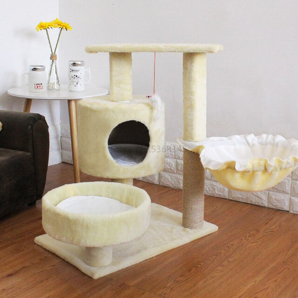 Cat Supplies Four Seasons Cat Crawlcat Nest Cat Tree Solid Wood One Small Cat Rack Holding Column Board with Nest Jump Cat House