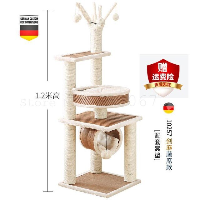 Cat Climbing Frame Exit Small Sisal Cat Climbing Frame Cat House Cat Tree Solid Wood Cat Jumping Platform Cat Grab Board Deluxe
