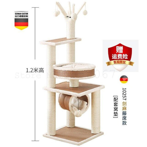 Cat Climbing Frame Exit Small Sisal Cat Climbing Frame Cat House Cat Tree Solid Wood Cat Jumping Platform Cat Grab Board Deluxe