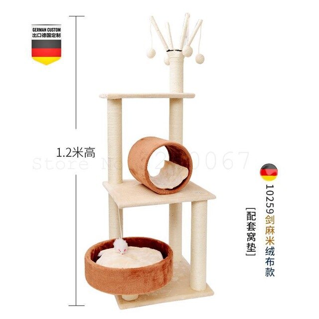 Cat Climbing Frame Exit Small Sisal Cat Climbing Frame Cat House Cat Tree Solid Wood Cat Jumping Platform Cat Grab Board Deluxe