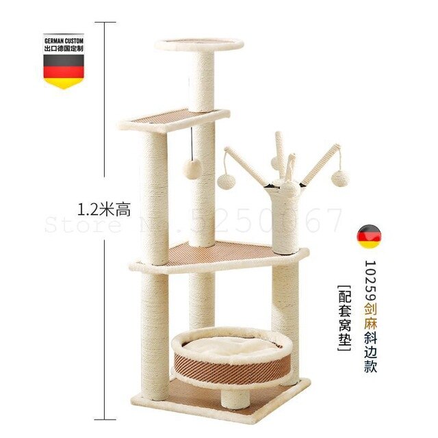 Cat Climbing Frame Exit Small Sisal Cat Climbing Frame Cat House Cat Tree Solid Wood Cat Jumping Platform Cat Grab Board Deluxe