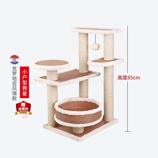 Cat Climbing Frame Exit Small Sisal Cat Climbing Frame Cat House Cat Tree Solid Wood Cat Jumping Platform Cat Grab Board Deluxe