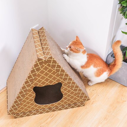 Cat scraper corrugated paper wear-resistant toy supplies can be used as a cat house sleep Removable and assembled