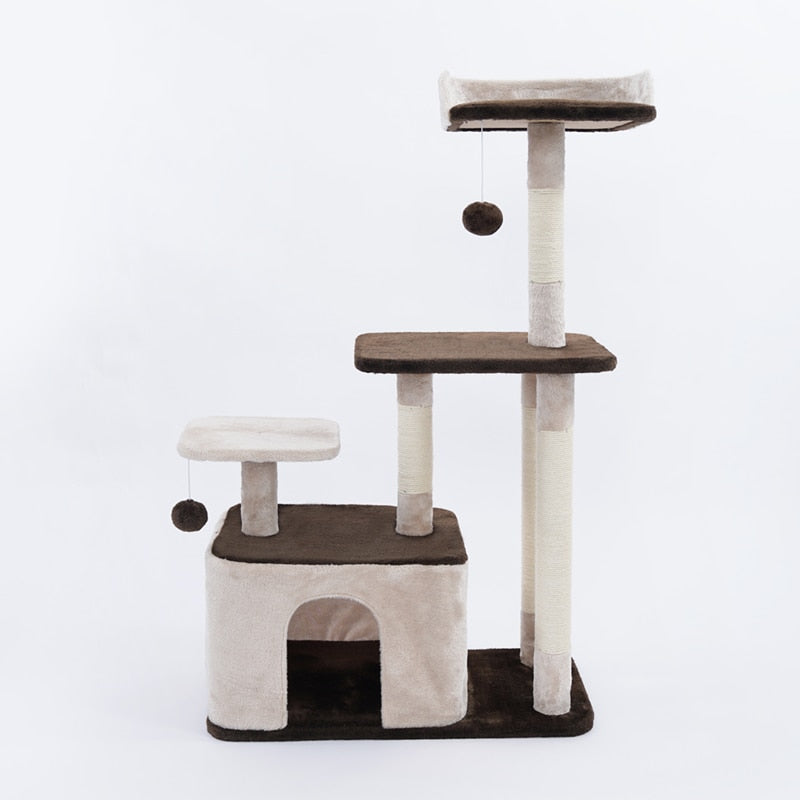 Cat Climbing Frame Cat House Cat Tree Integrative Solid Wooden Skyscraper Cat Toy Villa Cat Climbing Tree