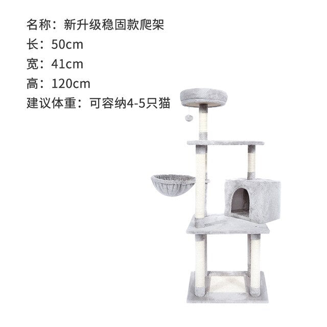 Cat Climbing Frame Cat House Cat Tree Integrative Solid Wooden Skyscraper Cat Toy Villa Cat Climbing Tree