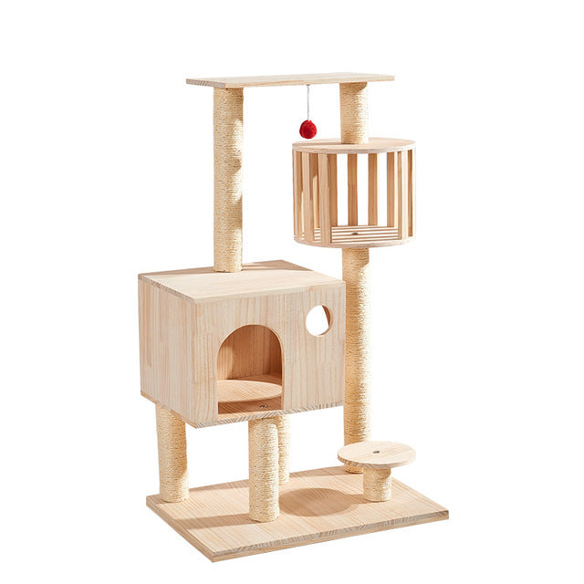 Solid Wood Cat Climb Frame Sisal Cat Nest Cat House Cat Tree Cat Catch Board Cat Grab Pillar Cat Toy
