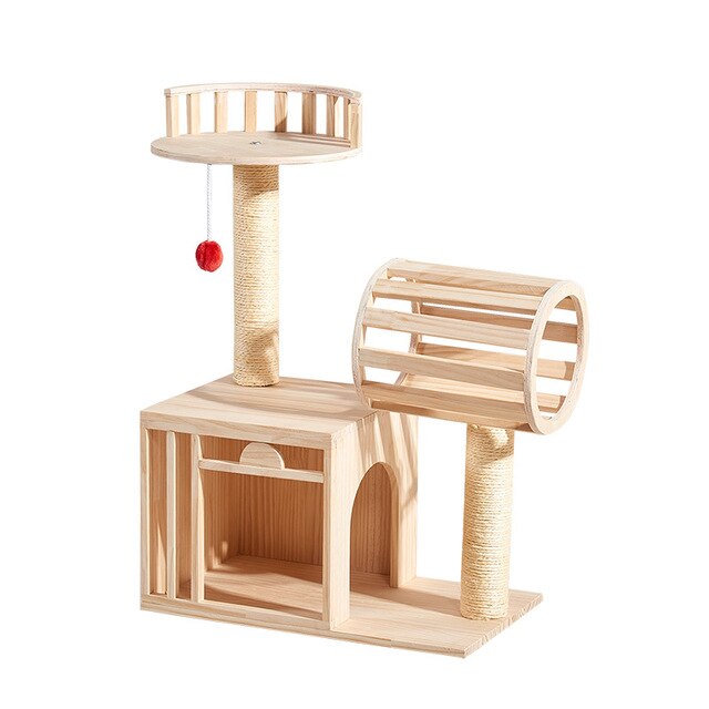 Solid Wood Cat Climb Frame Sisal Cat Nest Cat House Cat Tree Cat Catch Board Cat Grab Pillar Cat Toy