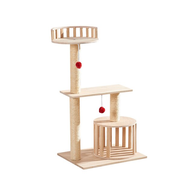 Solid Wood Cat Climb Frame Sisal Cat Nest Cat House Cat Tree Cat Catch Board Cat Grab Pillar Cat Toy