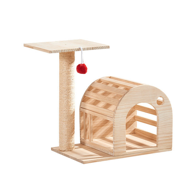 Solid Wood Cat Climb Frame Sisal Cat Nest Cat House Cat Tree Cat Catch Board Cat Grab Pillar Cat Toy
