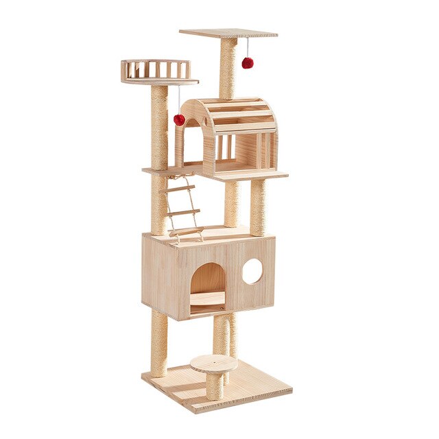 Solid Wood Cat Climb Frame Sisal Cat Nest Cat House Cat Tree Cat Catch Board Cat Grab Pillar Cat Toy