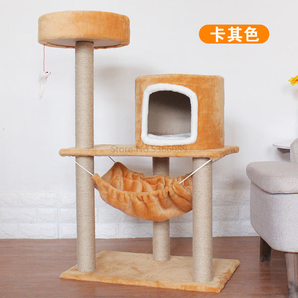 Cat Climbing Frame Cat Shelf Cat Litter Summer Four Seasons Universal Cat Tree One Cat House Small with Nest Grab Column