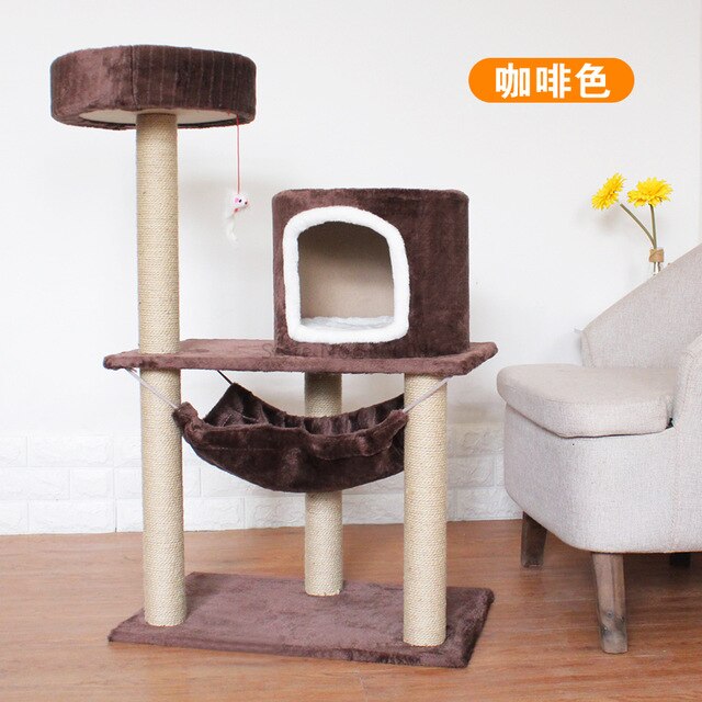 Cat Climbing Frame Cat Shelf Cat Litter Summer Four Seasons Universal Cat Tree One Cat House Small with Nest Grab Column