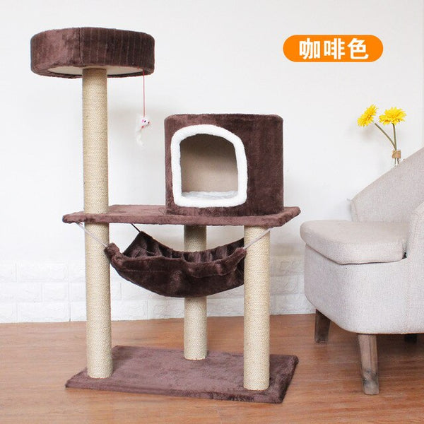 Cat Climbing Frame Cat Shelf Cat Litter Summer Four Seasons Universal Cat Tree One Cat House Small with Nest Grab Column