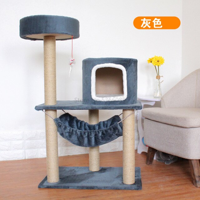 Cat Climbing Frame Cat Shelf Cat Litter Summer Four Seasons Universal Cat Tree One Cat House Small with Nest Grab Column