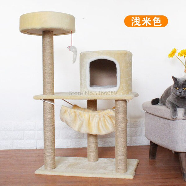 Cat Climbing Frame Cat Shelf Cat Litter Summer Four Seasons Universal Cat Tree One Cat House Small with Nest Grab Column