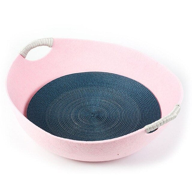 Cat Beds House with Cool Mat Felt Cloth Dog Sleeping Basket Comfortable Breathable Funny Kitten Puppy Cave X4YE