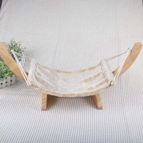 Natural Wooden Handmade Cat Bed Cat Hammock Cradle Mat Swing Dog Bed Puppy Blanket Pet Bed Pet Product Cat Toy Sleeping Hammock