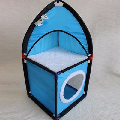 Best Sell Cat Tent Toy Diving Tower Funny Educational Toys For Small Cat Or Puppy Dog With Blue Hole Scramble Puzzle Toy