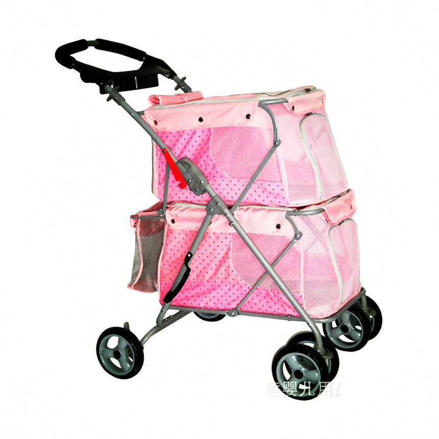 multifunctional cat dog strollers pet stroller for 2 dogs within 25KG car high quality pet gear for sale Orange / Pink / Khaki