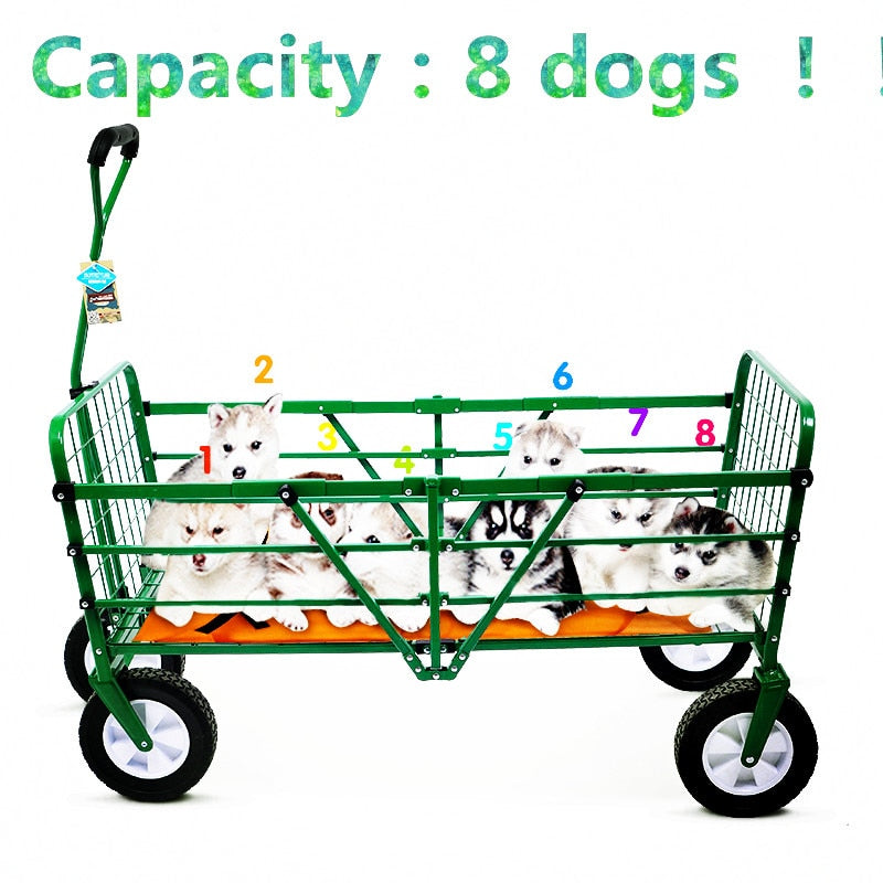 4 wheel pet cart outdoor luxury large size  folded pet cat dog   pet cart can load many dogs