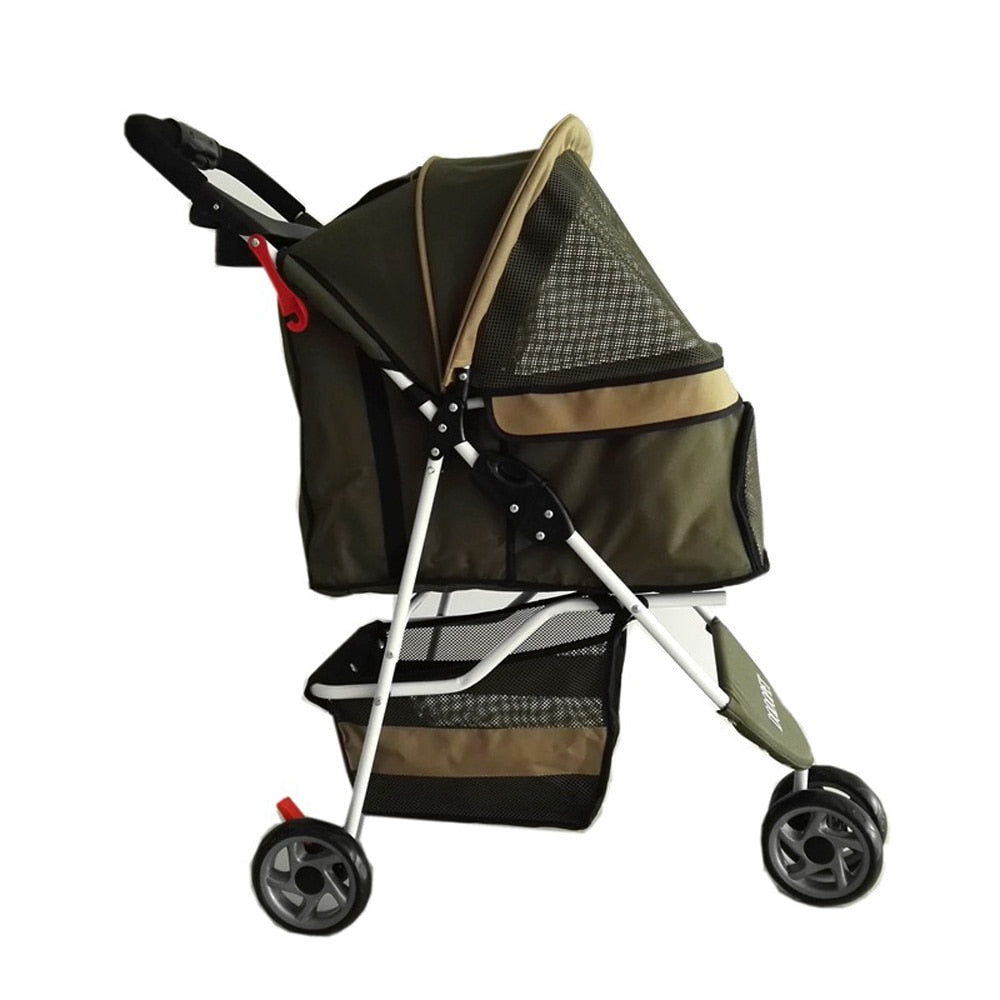 Dog Car Seat New 2016 High Quality Pet Strollers For Medium Dog Load 15kg Waterproof Oxford 3 Wheels Pushchair For Sale Army