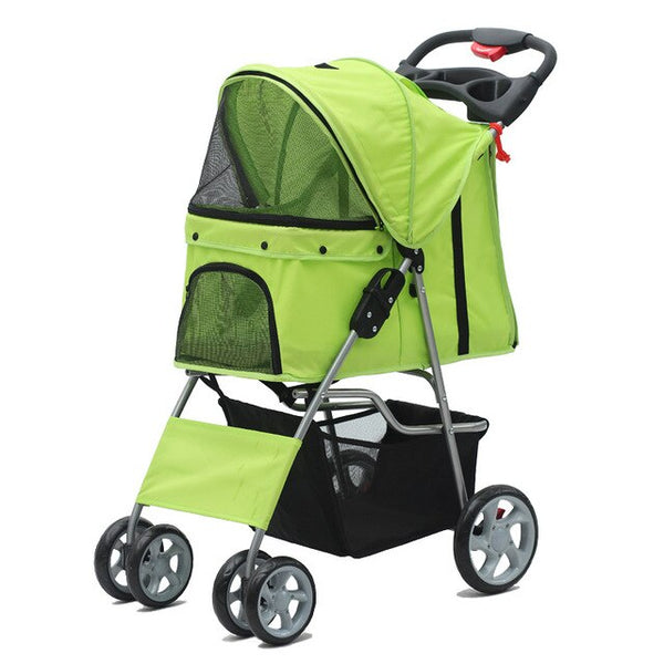 Transportin Perro Dog Strollers Confidence Deluxe Folding Four Wheel Pet Stroller Travel Carrier Front And Rear Entry Dog
