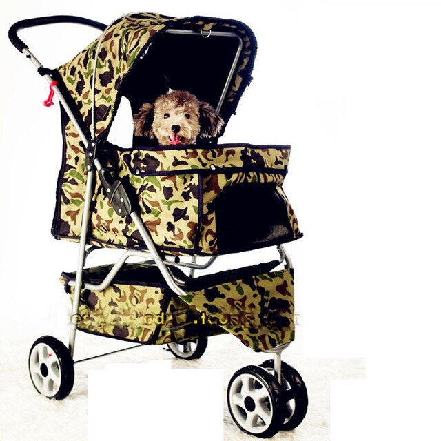 2016 Newly Designed camouflage Pet Stroller Cat / Dog Easy Walk Folding Travel Carrier Carriage  with rain cover
