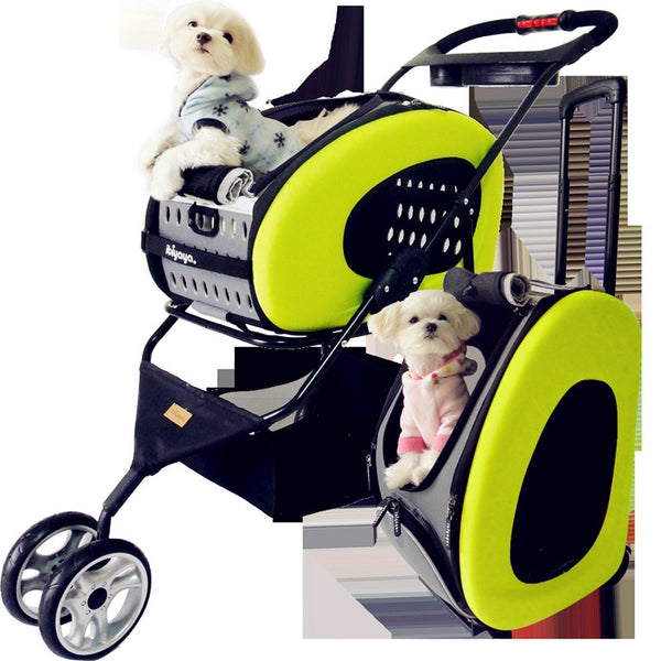 IBIYAYA 5 in 1 EVA pet carrier hight quality Pet Cat Stroller/Dog Strollers easy for travel Grenn Blue Coffee