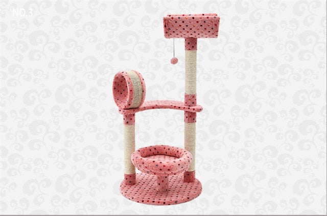 Cat Tree Furniture  Pet Climbing Toy Cat Kittens Climbing Tree Easily Assemble Convenient Comfortable Stable Soft High Quality