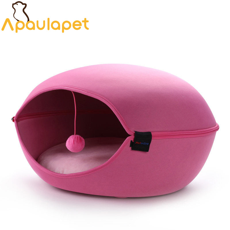 APAULAPET Warm And Washable Cat House Mongolian Yurts Pet Bed For Winner