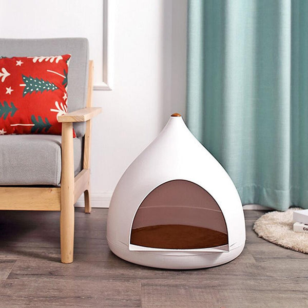 New Stylish Cat House Pure White Yurt-style Kennel Room Decorations Waterproof and Warm Pet Kitten Nest Para Pet Supplies