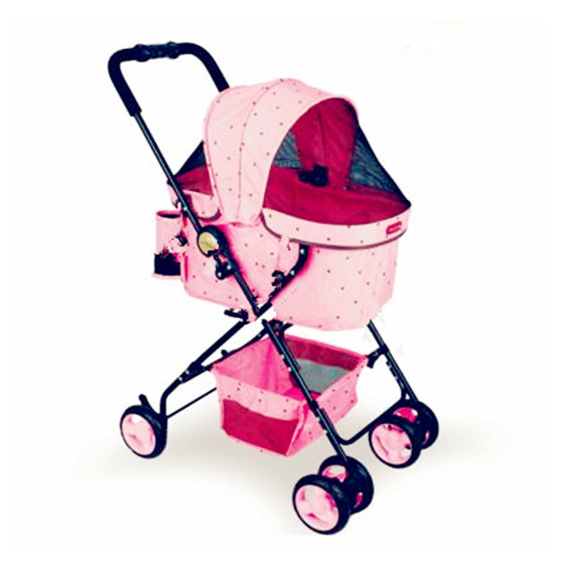 2016 New Fashion Pink/white Pet Strollers For Small And Medium Dogs Load 8kg With 4 Wheels Dog Pushchairs Prams/puppy Stroller