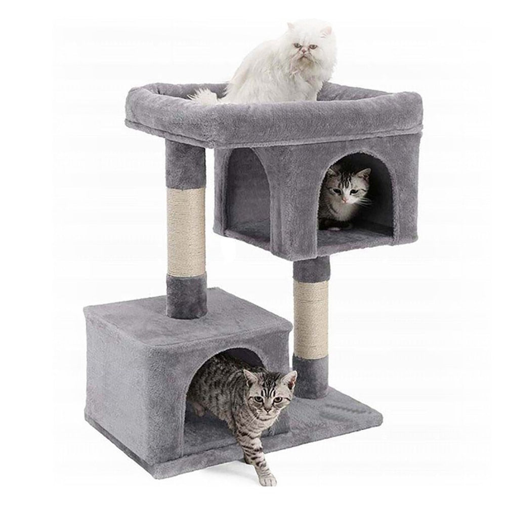 Cat Tree Tower Cat Wood Climbing Tree Cat Jumping Toy Scratching Cats Climb House Pet Supplies Playing Training Furniture