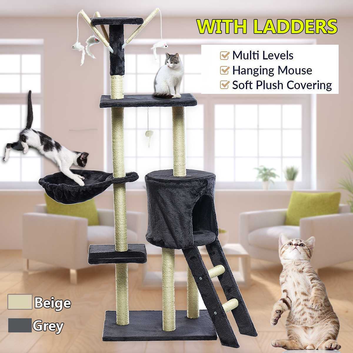 50*35*140 cm Cat Climbing Frame Cat Scratching Post Tree Scratcher Pole Furniture Gym House Toy Cat Jumping Platform