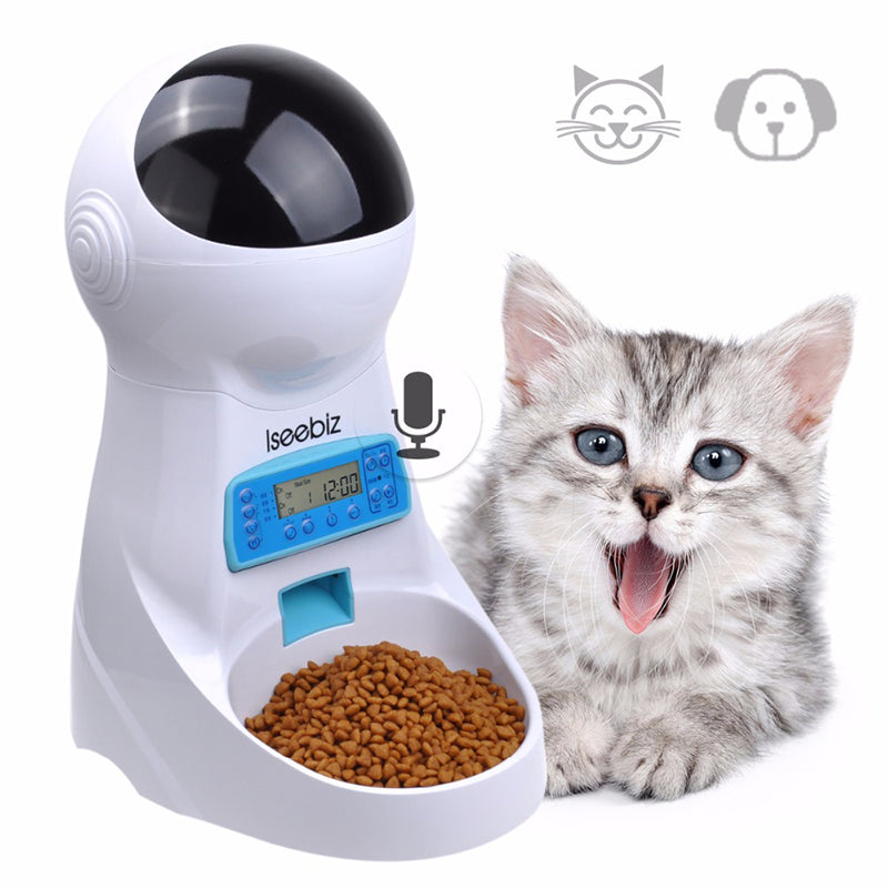 3L Automatic Pet Food Feeder With Voice Recording Pets Food Bowl For Medium Small Dog Cat LCD Screen Dispensers 4 Times One Day