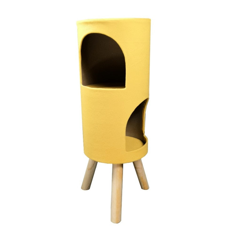 Cat climbing frame ginger kitten nest solid wood frame double dislocation cat tree platform cat house tower pet products