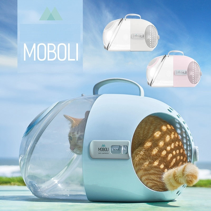 Travel Capsule Cat Carrier Cat Capsule Out of Bag Mobile Cats Nest Breathable Transparent Pet Bag for Cat Dog Rabbit Pet Rat