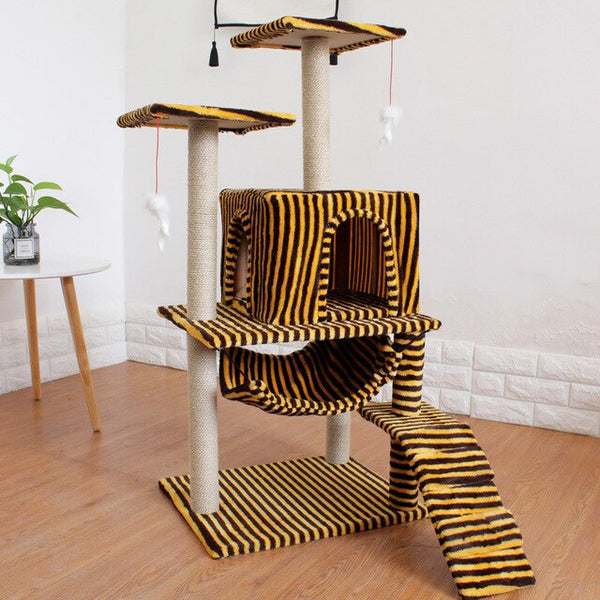 Pet Cat Climber Multi-layer Luxury Furniture Cat Scratching Post Climbing Tree Jumping Frame Toy with Ladder Cats House Supplies