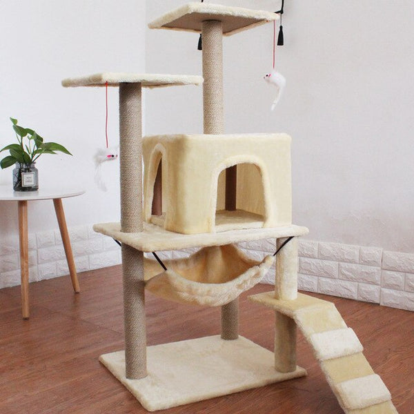 Pet Cat Climber Multi-layer Luxury Furniture Cat Scratching Post Climbing Tree Jumping Frame Toy with Ladder Cats House Supplies